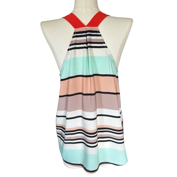 THML Multicolored Striped V-Neck Sleeveless Pullover Top Women's Sz M - Picture 4 of 9